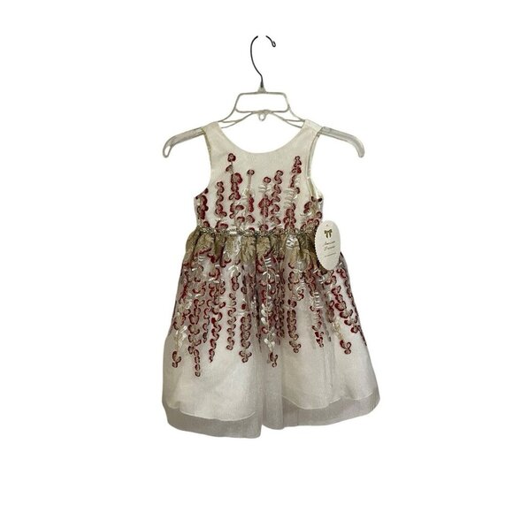 American Princess Little Girls Dress Size 5 Fancy Burgundy & Gold Holiday Event - Picture 1 of 8